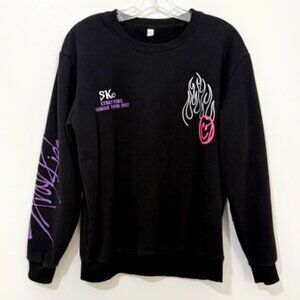 Stray Kids Maniac 2022 World Tour Black Sweatshirt Graphic Sleeve Double Sided M